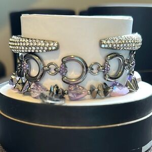 Silver and Purple Women's Bracelet Set